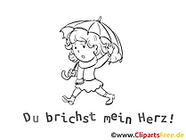 Du brichst mein Herz Karte, Grafik, Clipart, Cartoon