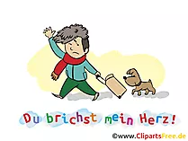 Worte zum Abschied eines Kollegen Karte, Clipart, Cartoon