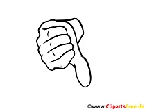 Daumen runter Clipart-Bild