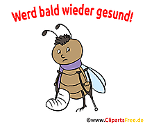 Gute Genesung Karte, Clipart, Cartoon, Illustration