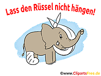 Lass den Rüssel nicht hängen - Genesungswünsche Grußkarte