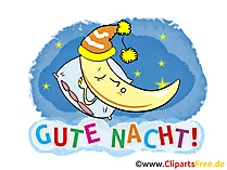 Gute Nacht Gruss, Clipart, Karte, GB Bild