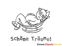 Gute Nacht Karte zum Ausdrucken und Ausmalen