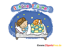 Gute Nacht und schöne Träume Karte, GB Bild, Cartoon gratis