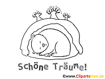 Gute Träume Karte zum Ausmalen