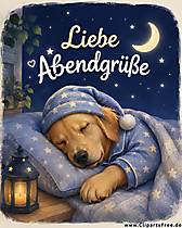 Liebe Abendgrüße mit Golden Retriever