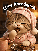 Liebe Abendgrüße niedliche Katze Karte