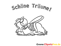 Schöne Träume Ausmalbild zum Download und Ausmalen