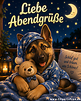 Schöne Träume mit Schäferhund Clipart