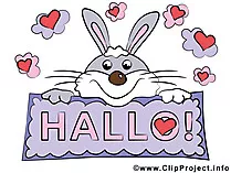 Bild Hallo - Clipart Hase
