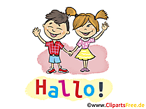 Hallo Kinder Clipart, Bild, Grafik, Karte, Cartoon