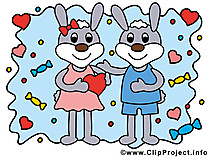 Bilder für Verliebte - Zwei niedliche Hasen