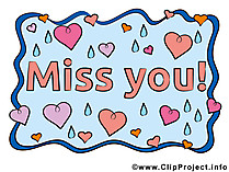 Miss you Karte - Clipart