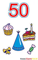 50 urodziny clipart za darmo