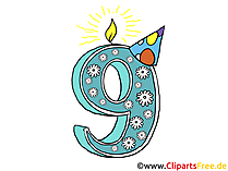 Buntes Alles Gute Geburtstag Nr 5 Flache Zeile Design Clipart