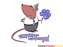 Alles Gute auf Polnisch Clipart, Glückwunschkarte, Illustration