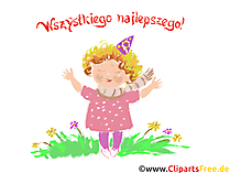 Alles Gute auf Polnisch Glückwunschkarte für Kinder