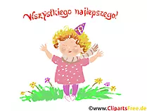 Alles Gute auf Polnisch Glückwunschkarte für Kinder