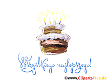 Alles Gute zum Geburtstag auf Polnisch Bild mit Torte