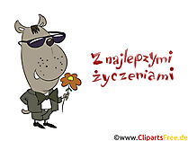 Beste Wünsche auf Polnisch Clipart, Glückwunschkarte, Illustration
