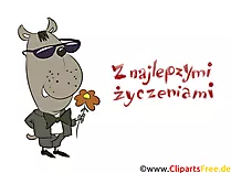 Beste Wünsche auf Polnisch Clipart, Glückwunschkarte, Illustration