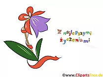 Blume zum Geburtstag Clipart, Bild - Geburtstagswünsche auf Polnisch