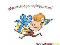 Geburtstag auf Polnisch Clipart, Bild, E-Card