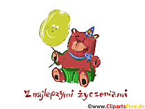 Geburtstagsglückwunsch auf Polnisch Clipart, E-Karte, Illustration