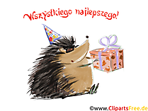 Glückwünsche zum Geburtstag auf Polnisch e-Karte, Clipart, Bild
