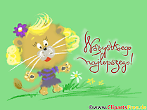 Glückwunsch zum Geburtstag auf Polnisch Clipart, Bild, Illustration