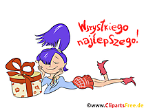 Glückwunsch zum Geburtstag für eine Frau auf Polnisch Bild, Clipart
