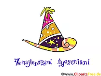 Grüsse zum Geburtstag auf Polnisch Clipart, Bild, Comic