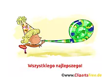 Gruss zum Geburtstag auf Polnisch Bild, Clipart, Glückwunsch