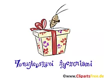 Zum Geburtstag viel Glück auf Polnisch Bild, Clipart, Glückwunsch
