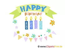 Birrthday Clipart, Grafik, E-Karte, Bild kostenlos