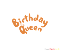 Birthday Queen Text in Orange zum Ausdrucken