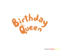 Birthday Queen Text in Orange zum Ausdrucken