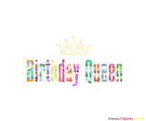 Birthday Queen Text in Regenbogenfarben