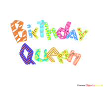 Bunter Schriftzug Birthday Girl zum Drucken