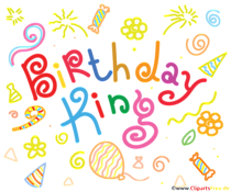 Clipart Birthday King in bunten Buchstaben