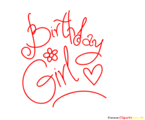 Schriftzug Birthday Girl mit Herzchen zum Geburtstag