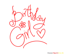 Schriftzug Birthday Girl mit Herzchen zum Geburtstag