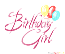 Schriftzug mit Luftballons zum Geburtstag Birthday Girl