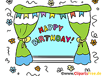 Clipart Happy Birthday Text im Fenster