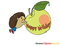 Clip Art Hedgehog and Apple