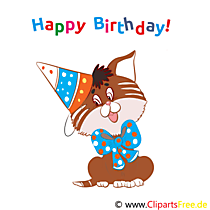 E Card Birthday mit Katze zum Versenden