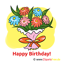 E Karte zum Geburtstag mit Blumenstrauss