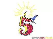 Geburtstag 5 Jahre Clipart-Bild für Einladung