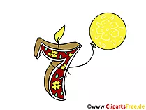 Geburtstag 7 Jahre - Cliparts zum Geburtstag