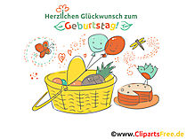 Geburtstag Clipart - Bild mit Picknickkorb